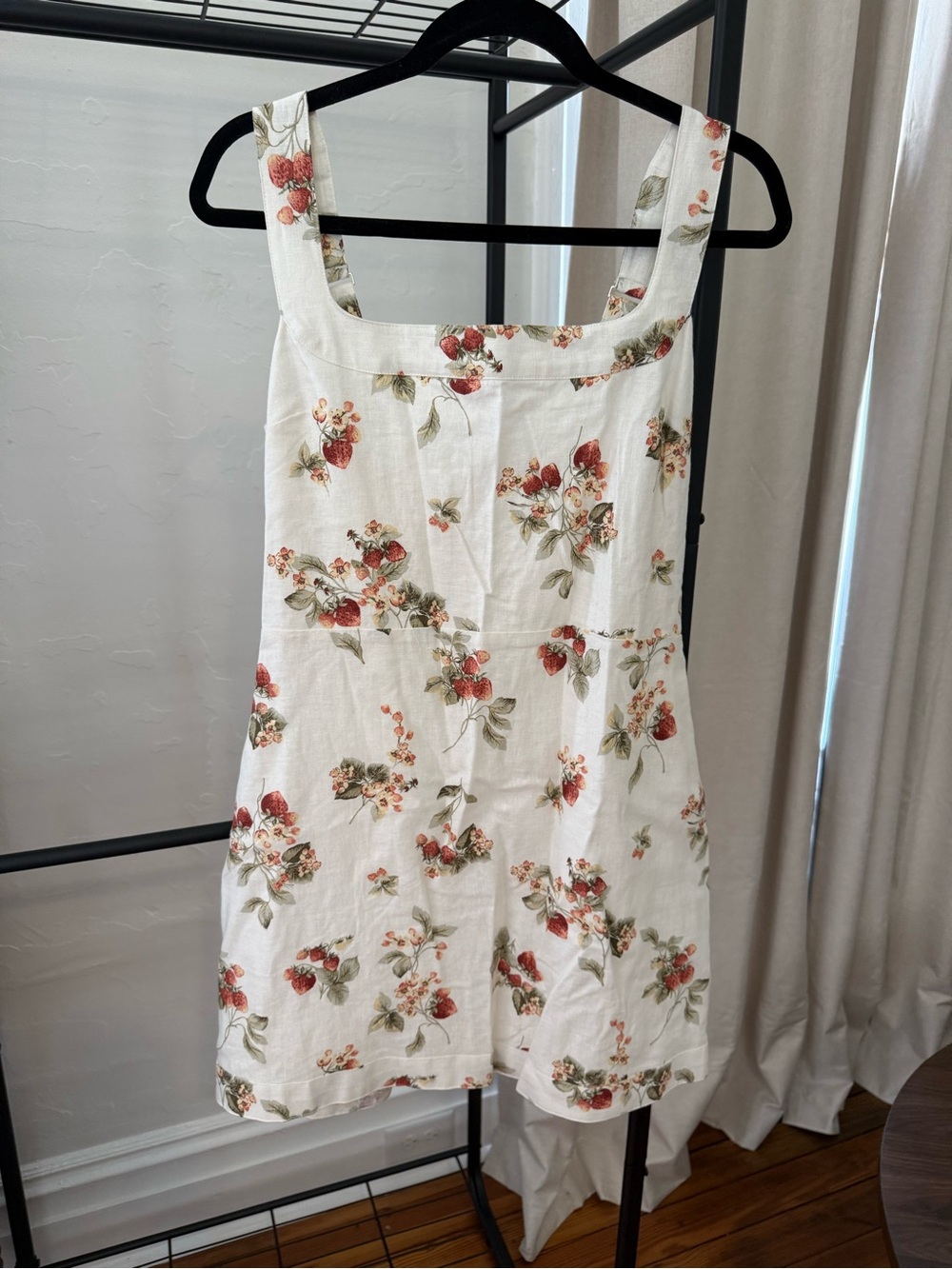 Abercrombie & Fitch Cream Mini Dress with Red Floral Print